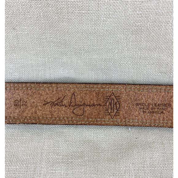 Martin Dingman Western Bridle Leather Color Washed Belt Size 32 - Picture 5 of 6